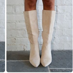 Elegant Cream Knee-High Women's Boots